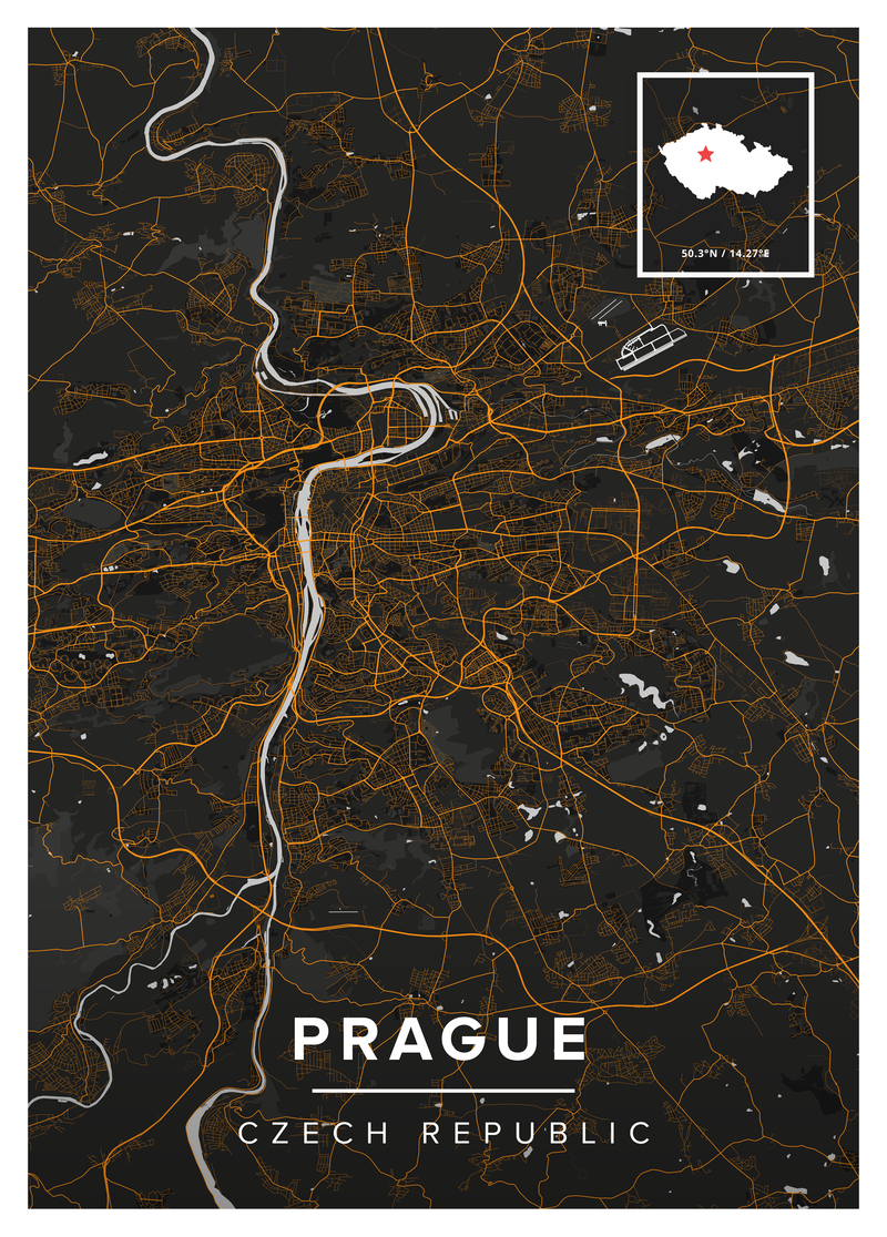 Prague Map Print
