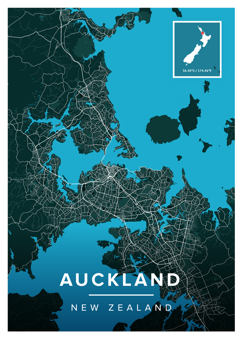 Auckland Map Poster