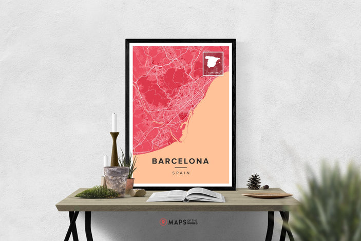 Barcelona Map Print | Maps of the World
