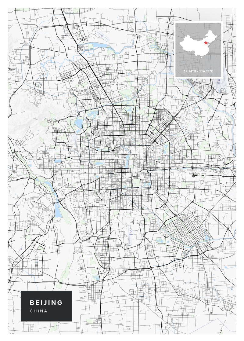 Beijing Map Poster