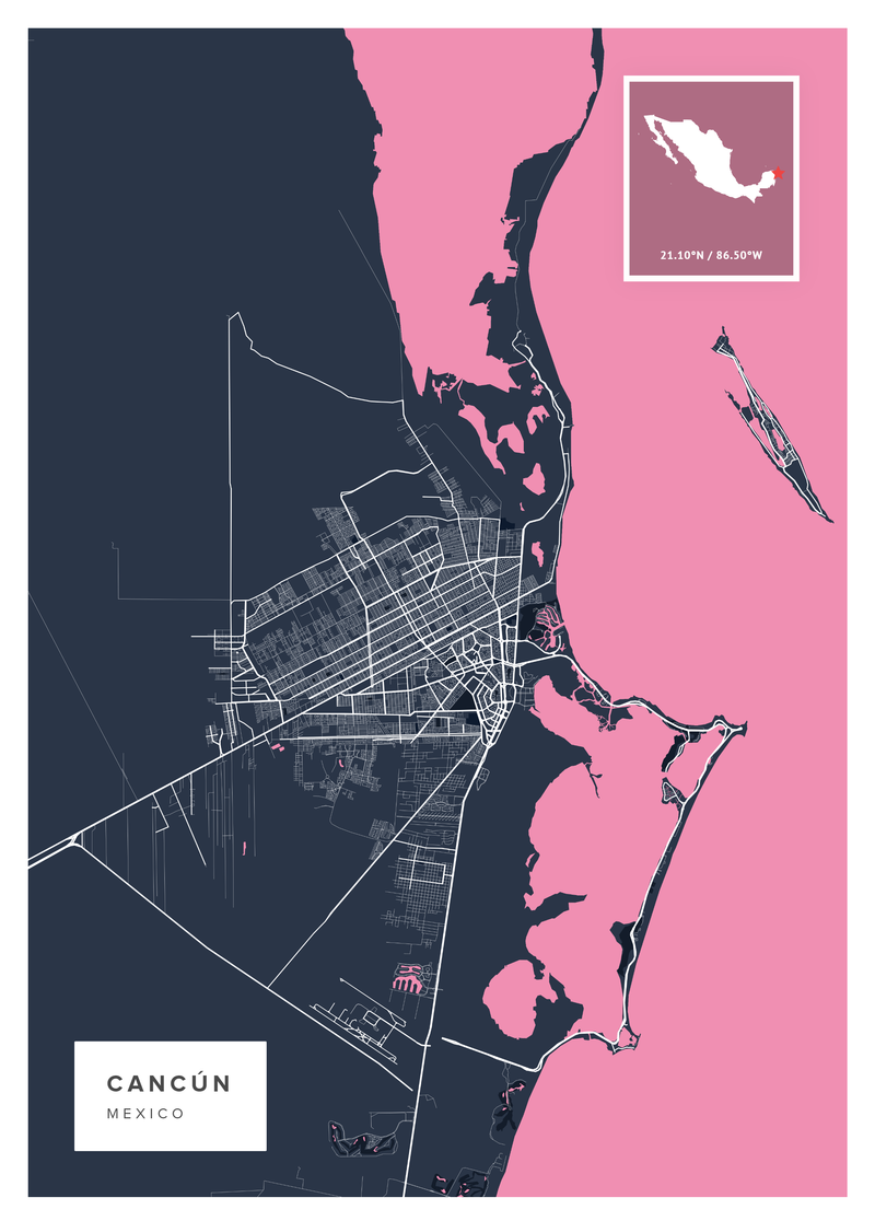 Cancún Map Poster