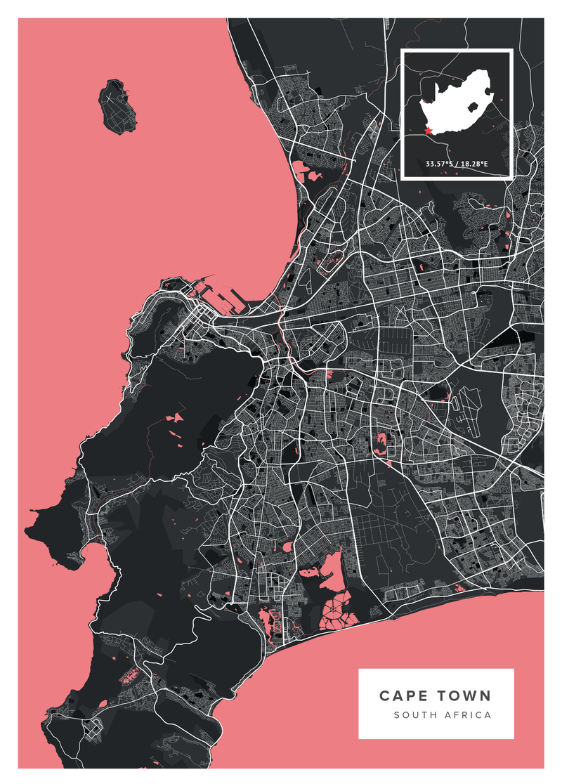 Cape Town Map Poster