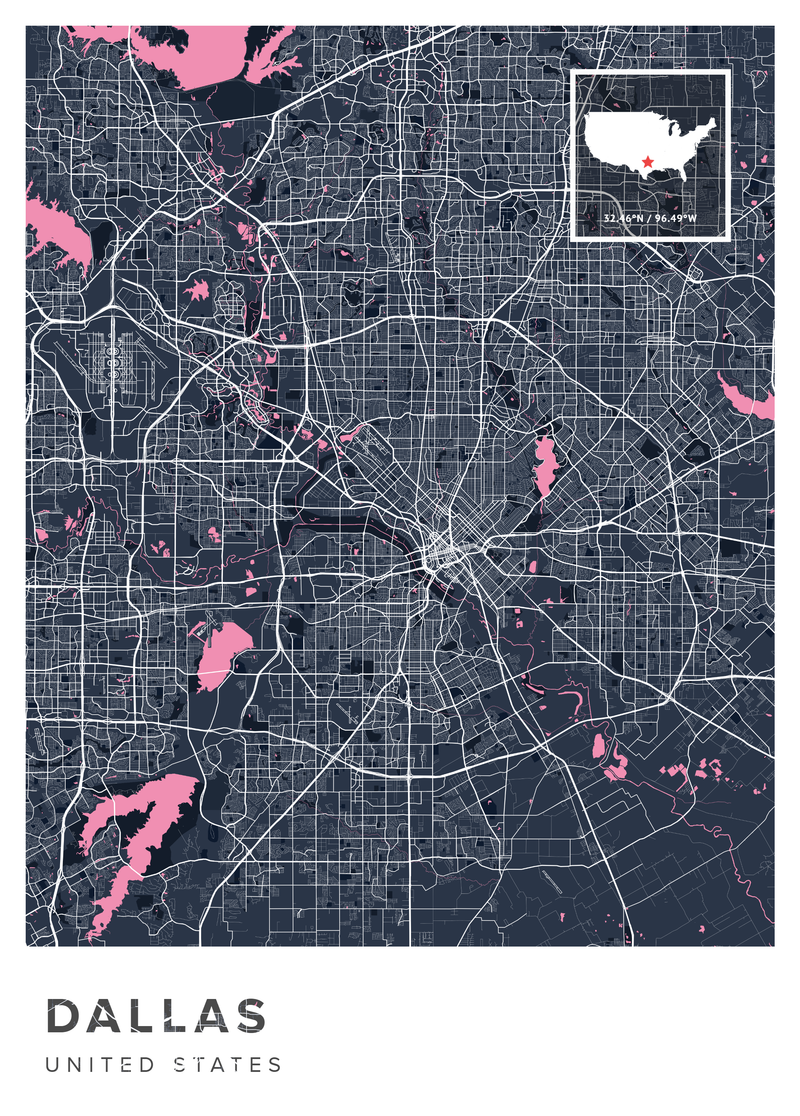 Dallas Map Print