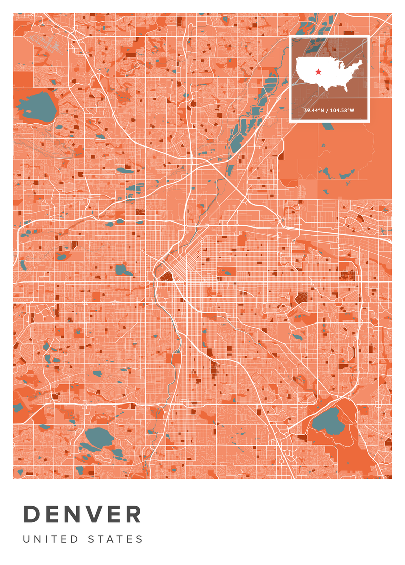 Denver Map Art