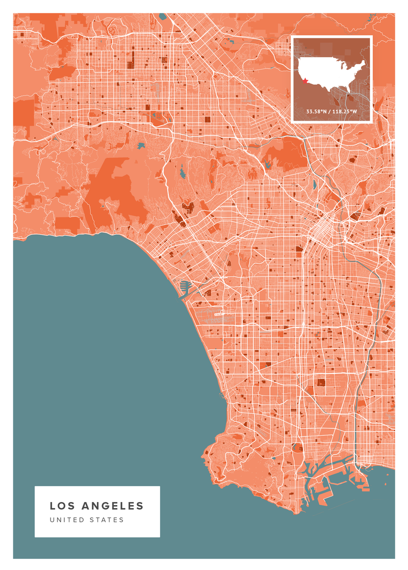 Los Angeles Map Poster