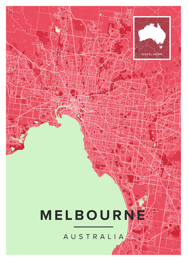 Melbourne Map Print