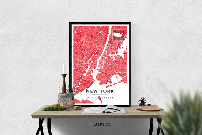 New York Map Print | Maps of the World