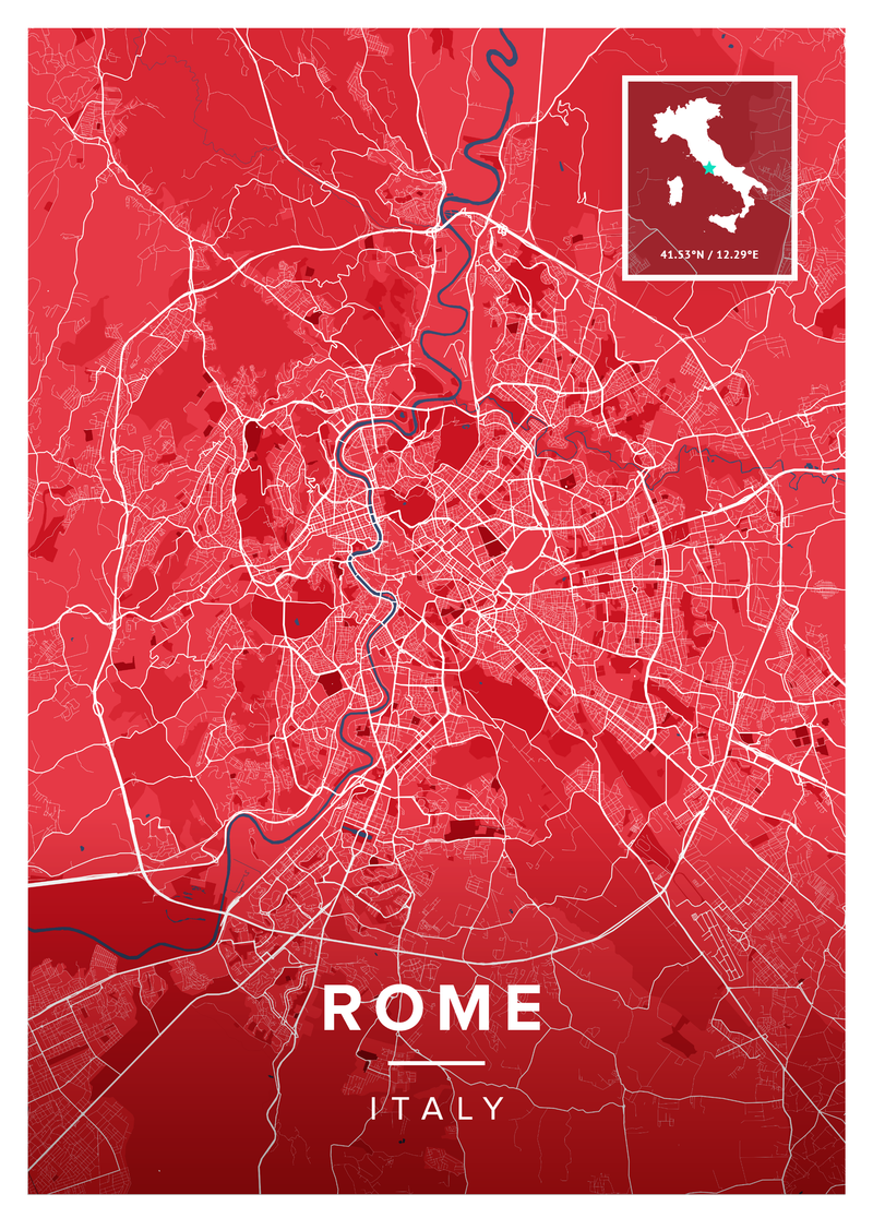 Rome Map Print