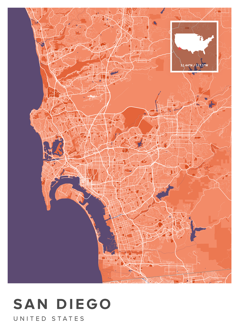 San Diego Map Poster