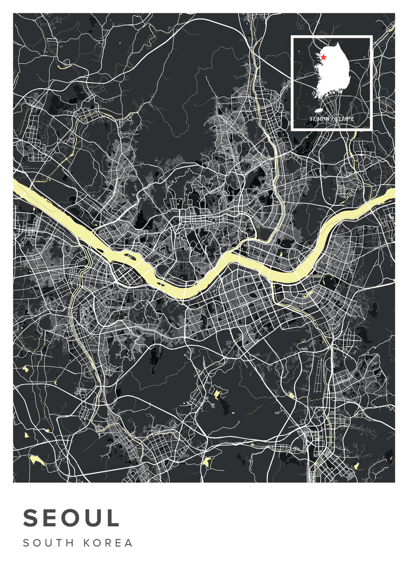 Seoul Map Poster