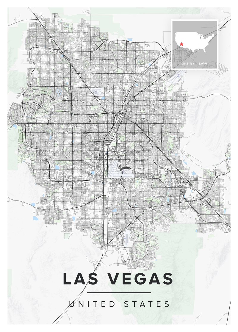 Las Vegas Map Poster