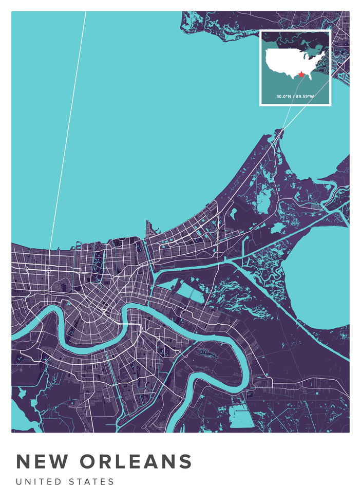 New Orleans Map Print | Maps of the World