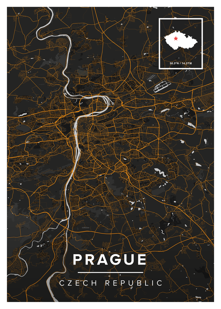 Prague Map Print | Maps of the World