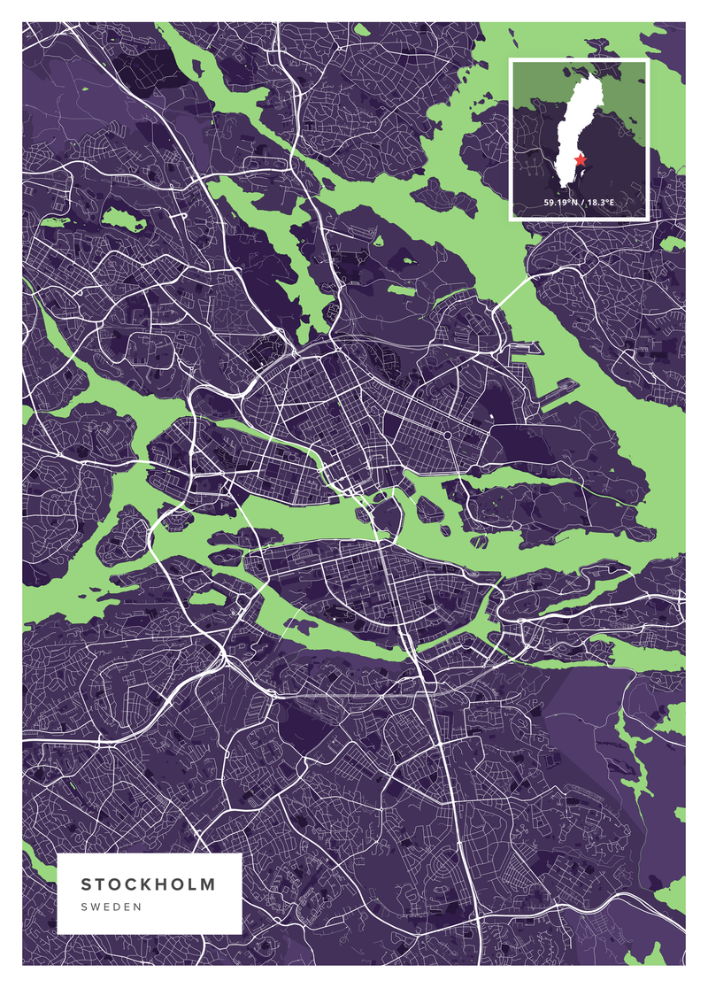 Stockholm Map Print