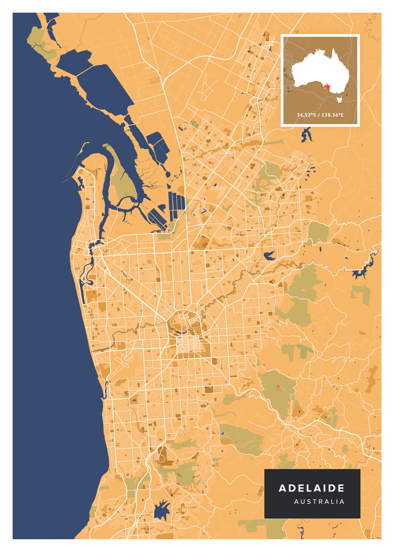 Adelaide Map Poster