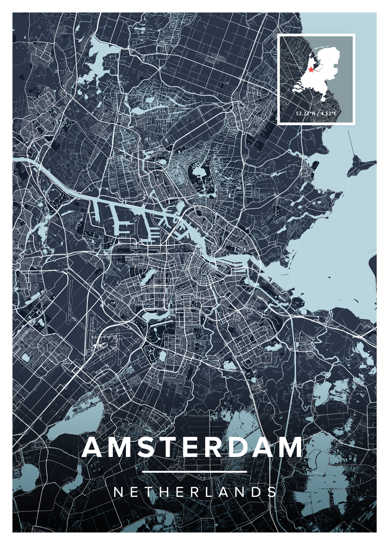 Amsterdam Map Poster