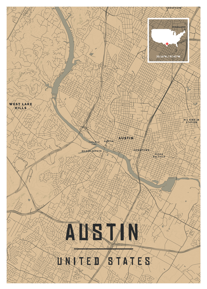 Austin Map Poster