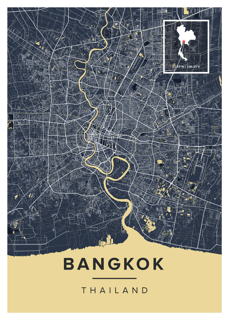 Bangkok Map Poster