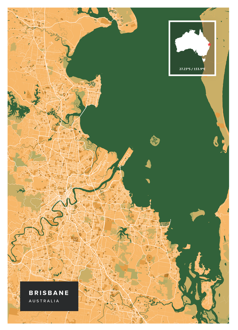 Brisbane Map Print