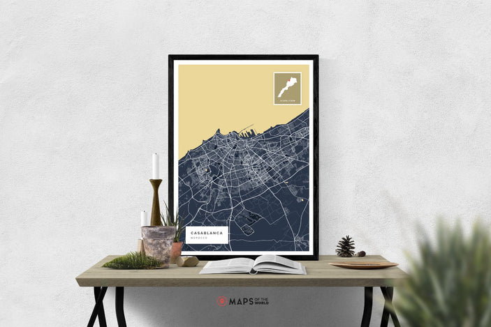 Casablanca Map Poster | Maps of the World