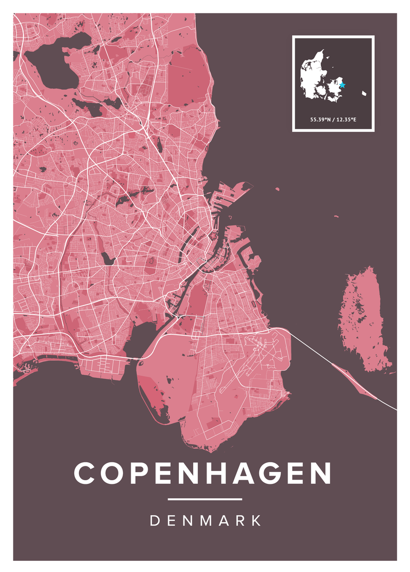 Copenhagen Map Print Maps Of The World