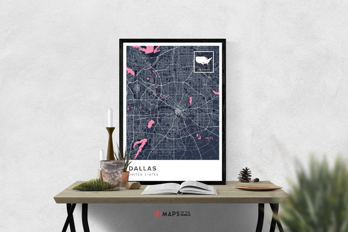 Dallas Map Print | Maps of the World