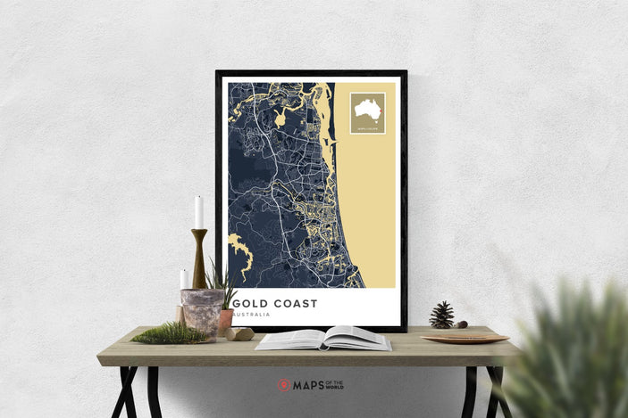 Gold Coast Map Print | Maps of the World