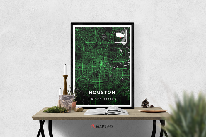 Houston Wall Map | Maps of the World