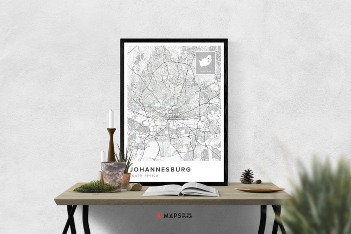 Johannesburg Map Poster | Maps of the World