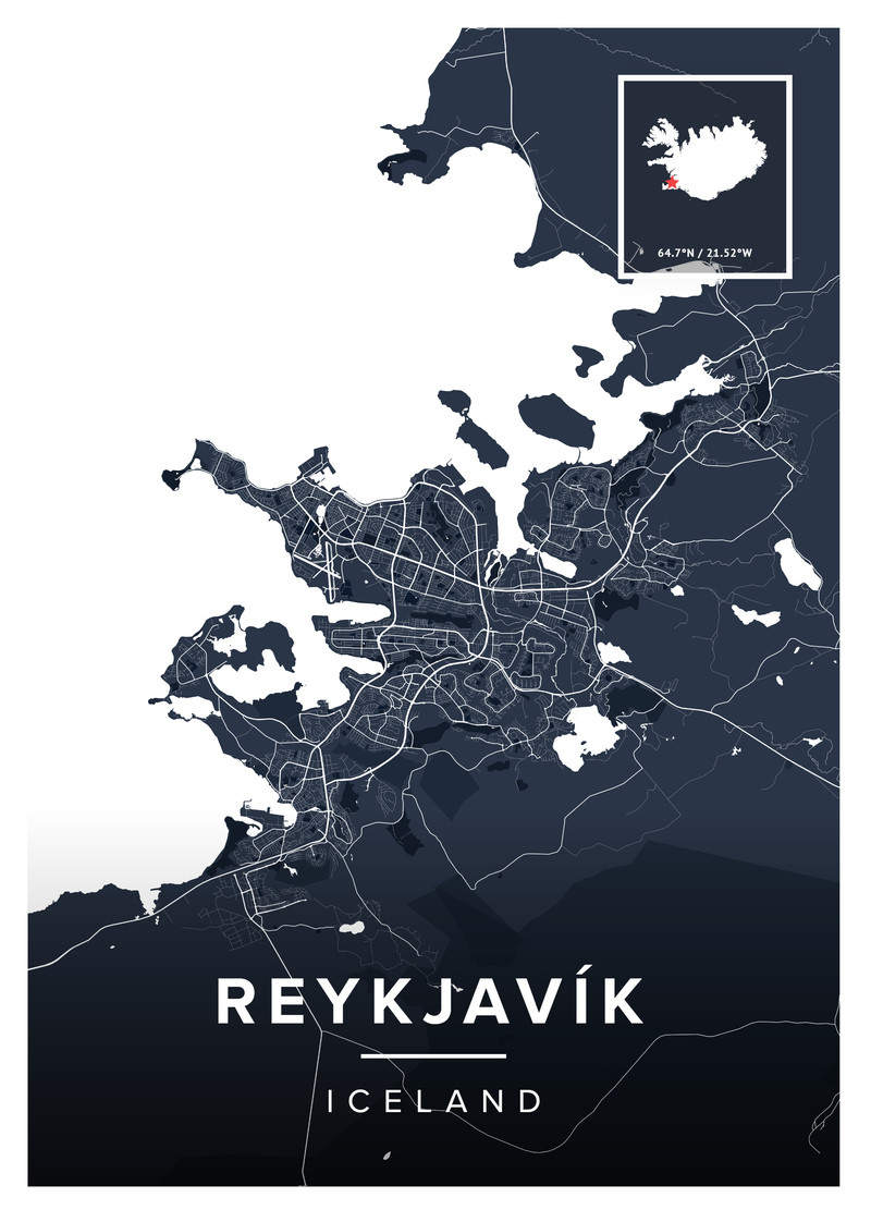 Reykjavík Map Poster