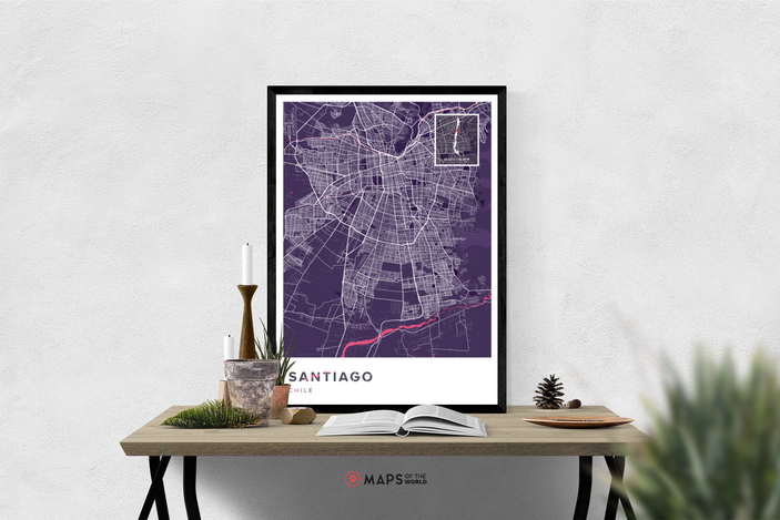 Santiago Map Poster | Maps of the World