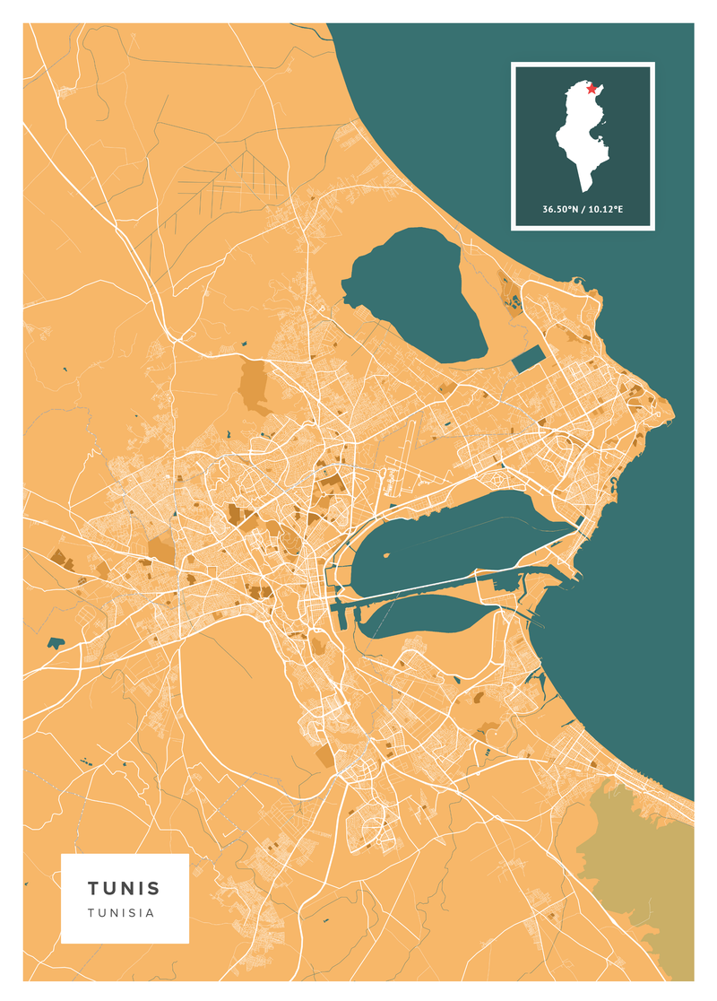 Tunis Map Poster